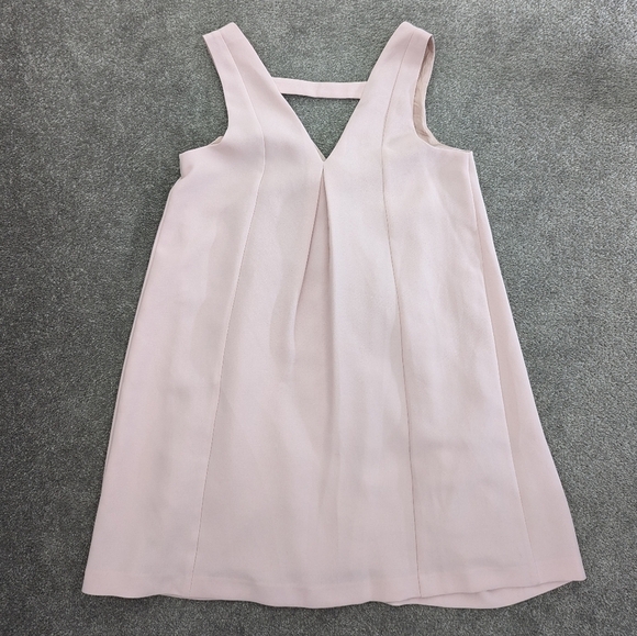 Bcbg Generation Women's XS Pink Pleated Front V Neck Sleeveless Dress Blush Pink - Picture 8 of 8